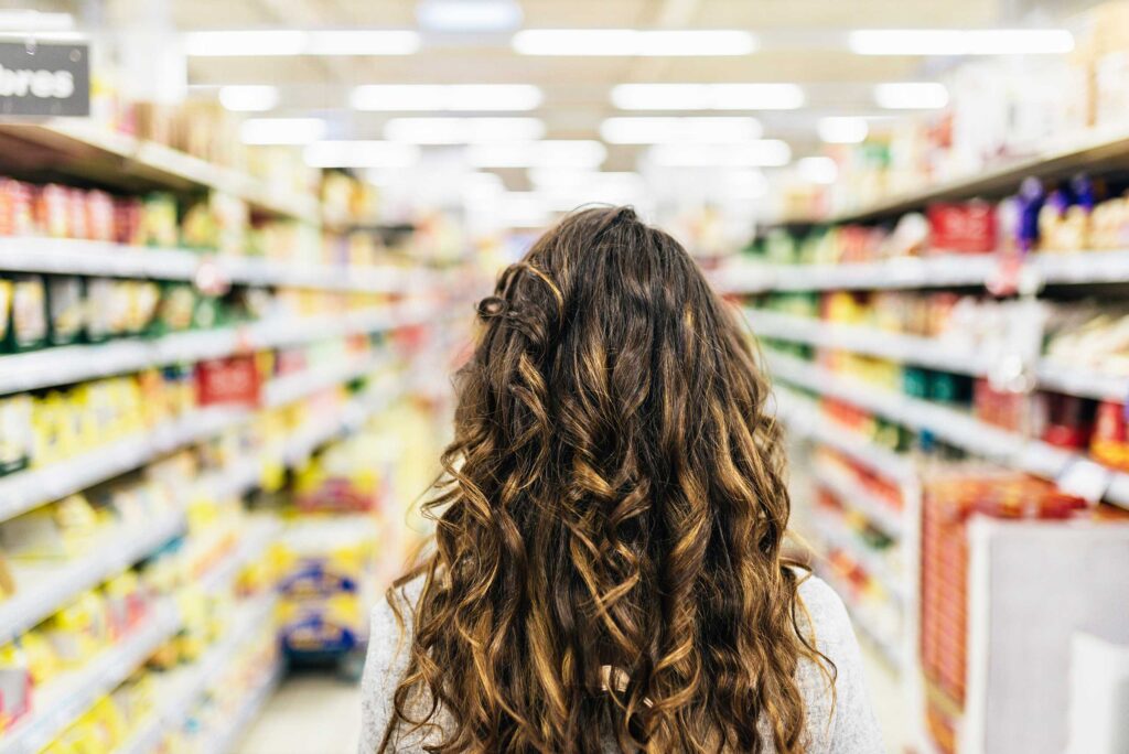 Woman in grocery asisle