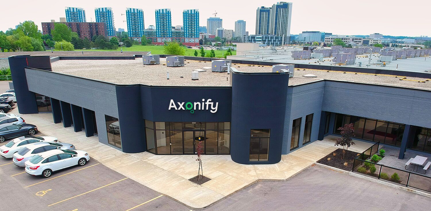 Aerial photo of Axonify's headquarters in Waterloo, Canada