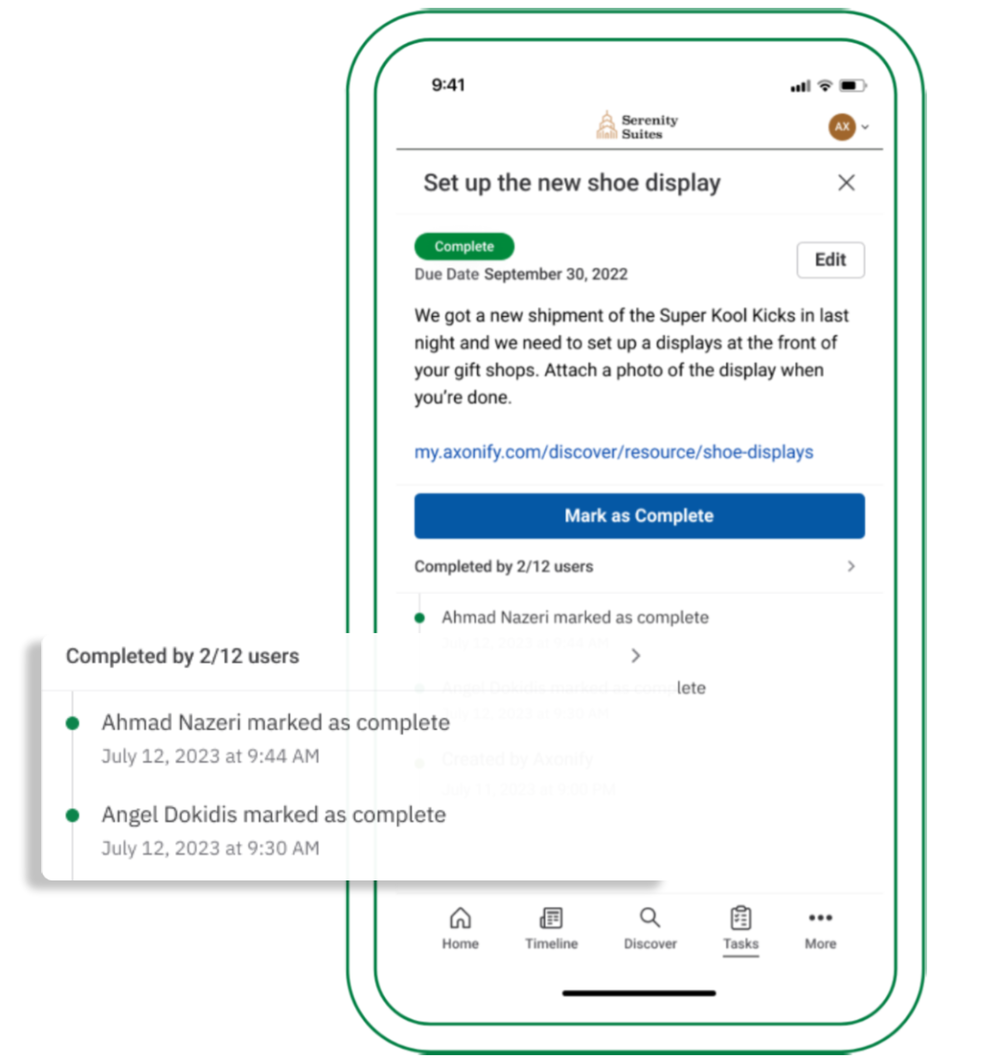 Tasks in the Axonify Platform on mobile.