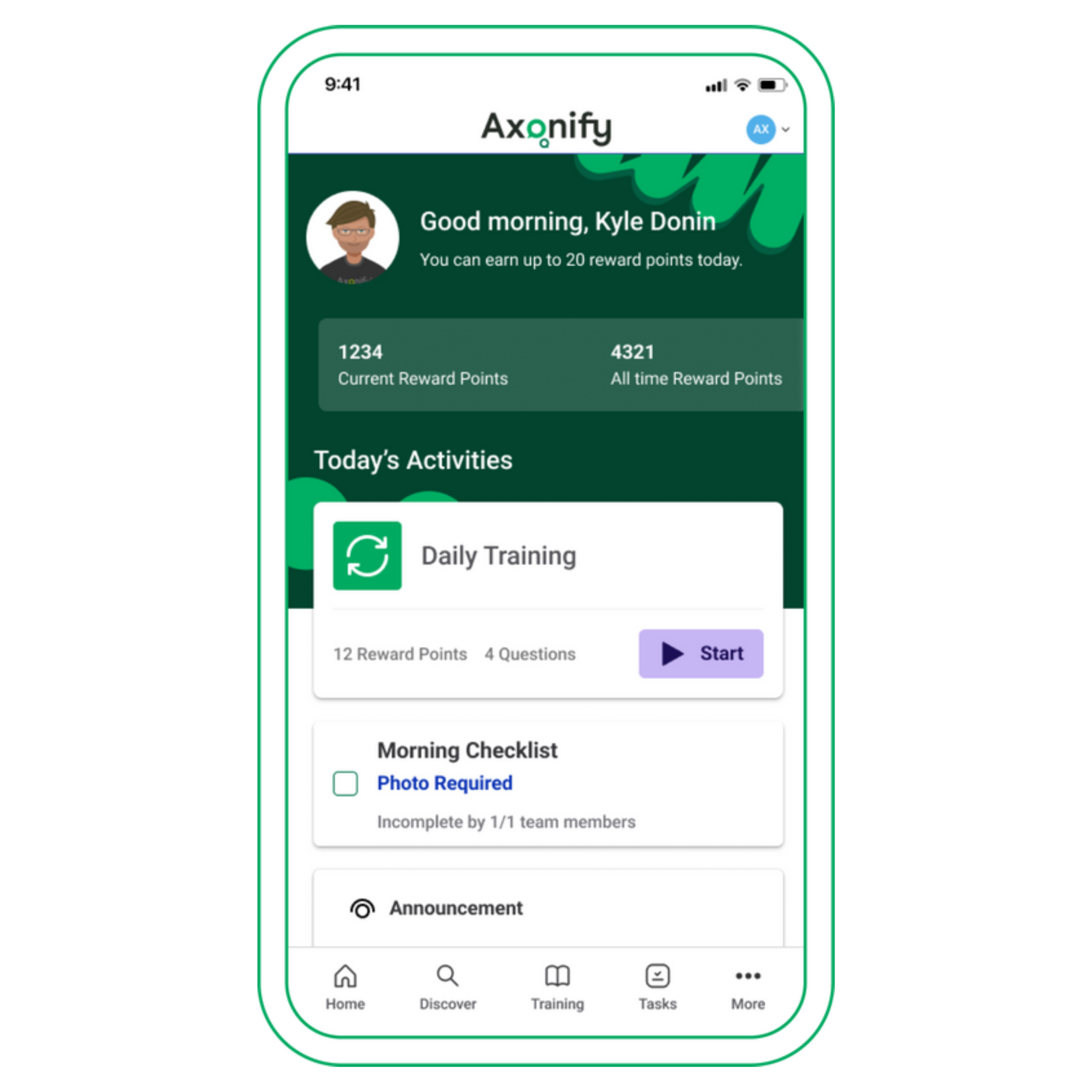 Axonify Homepage on Mobile