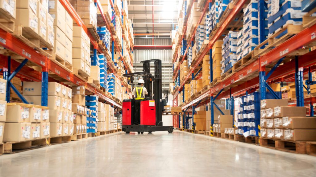 How Practical Ai In Training Builds Business Resilience And Mitigates Risk -Warehouse Employee On Forklift