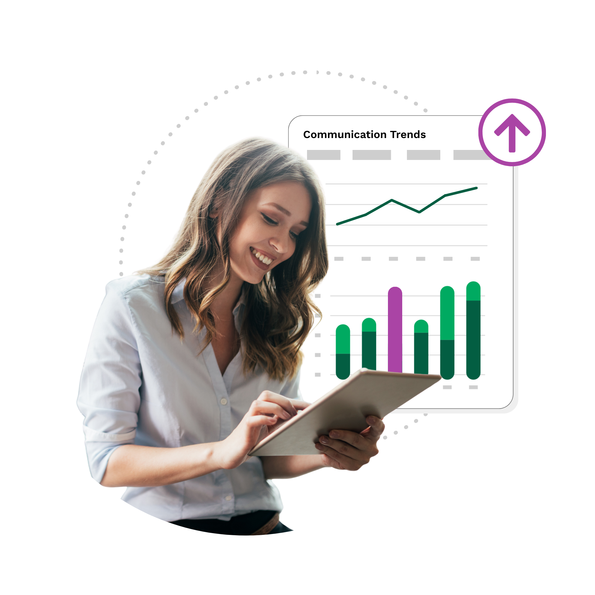 Axonify admin reporting showing communication trends