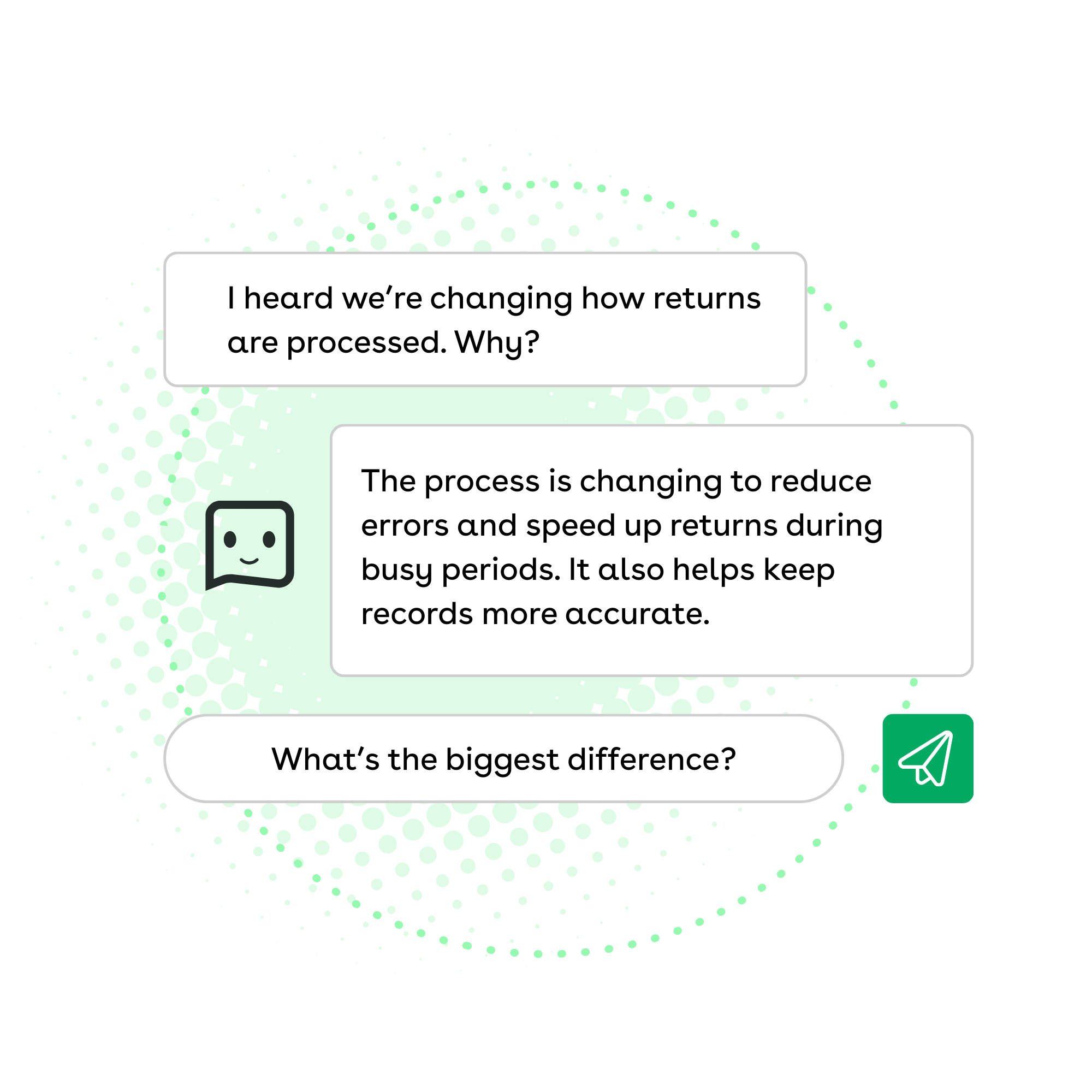 Illustration of the AI-powered chat in Axonify