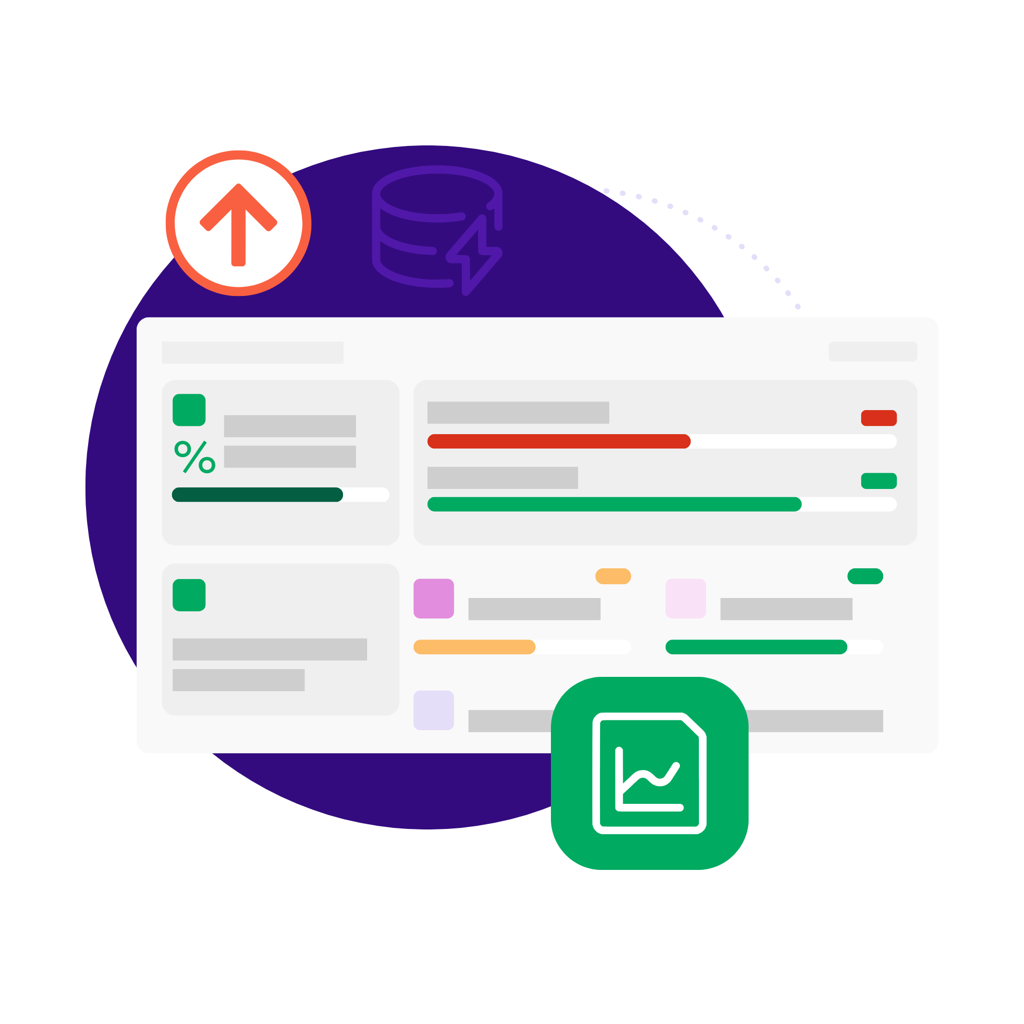 Illustration of a launch dashboard in Axonify