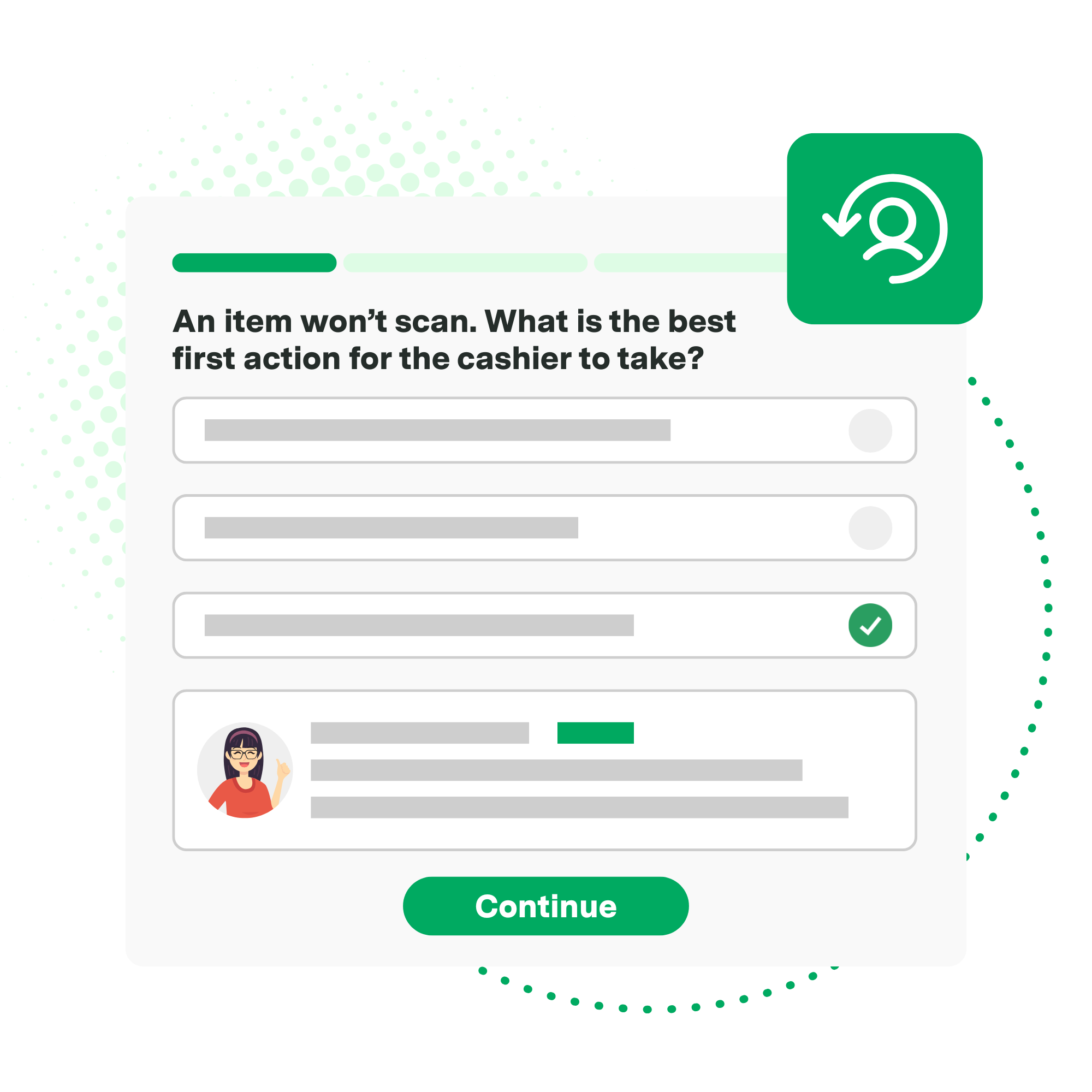 Illustration of reinforcement training in Axonify