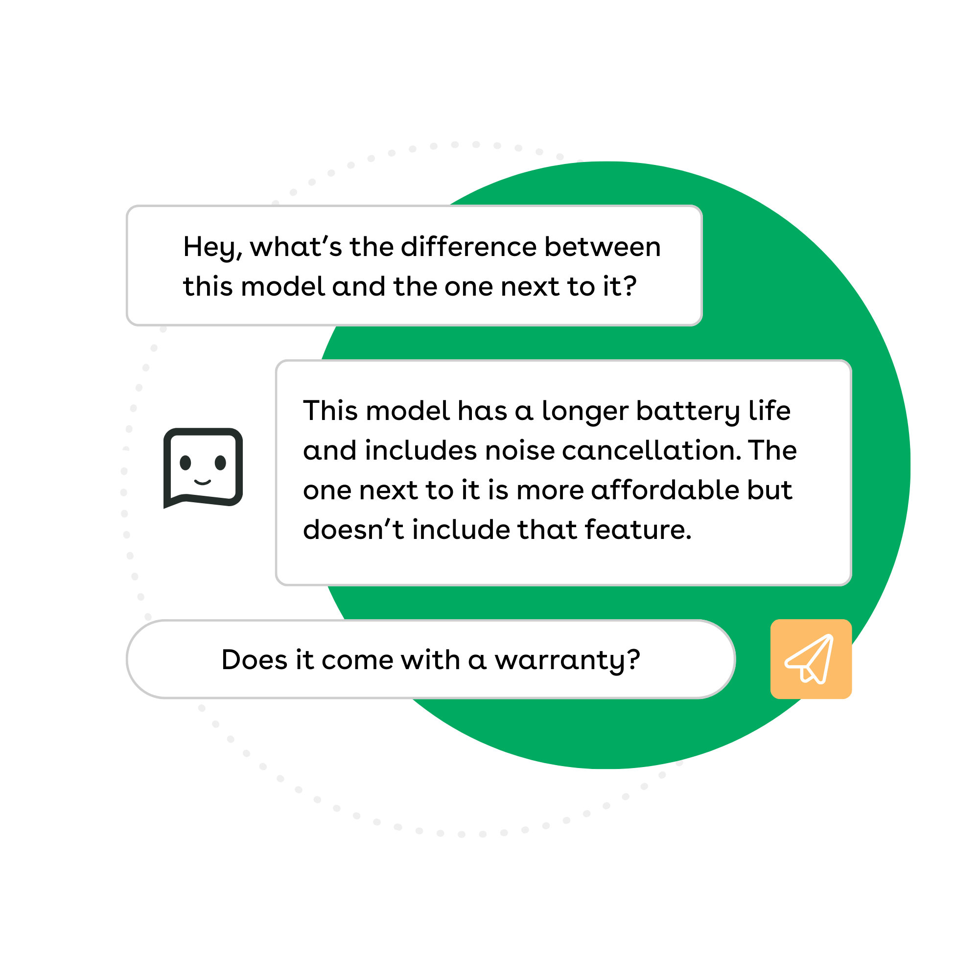 Illustration of an AI-powered chat in Axonify