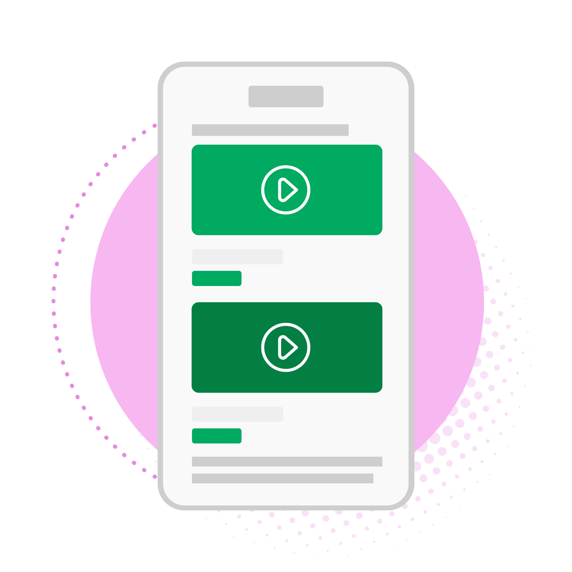 Illustration of video training modules in Axonify