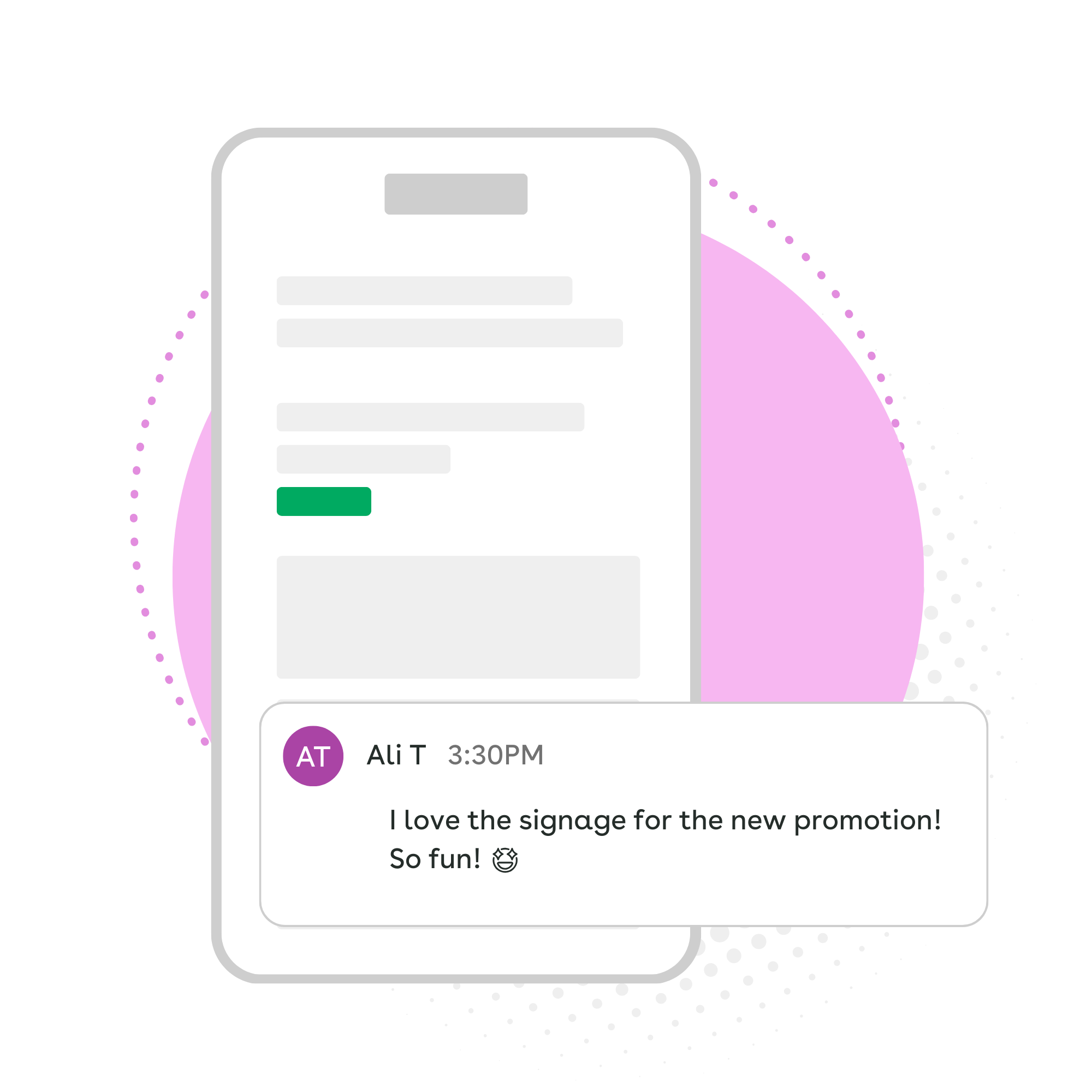 Illustration of communications features in Axonify