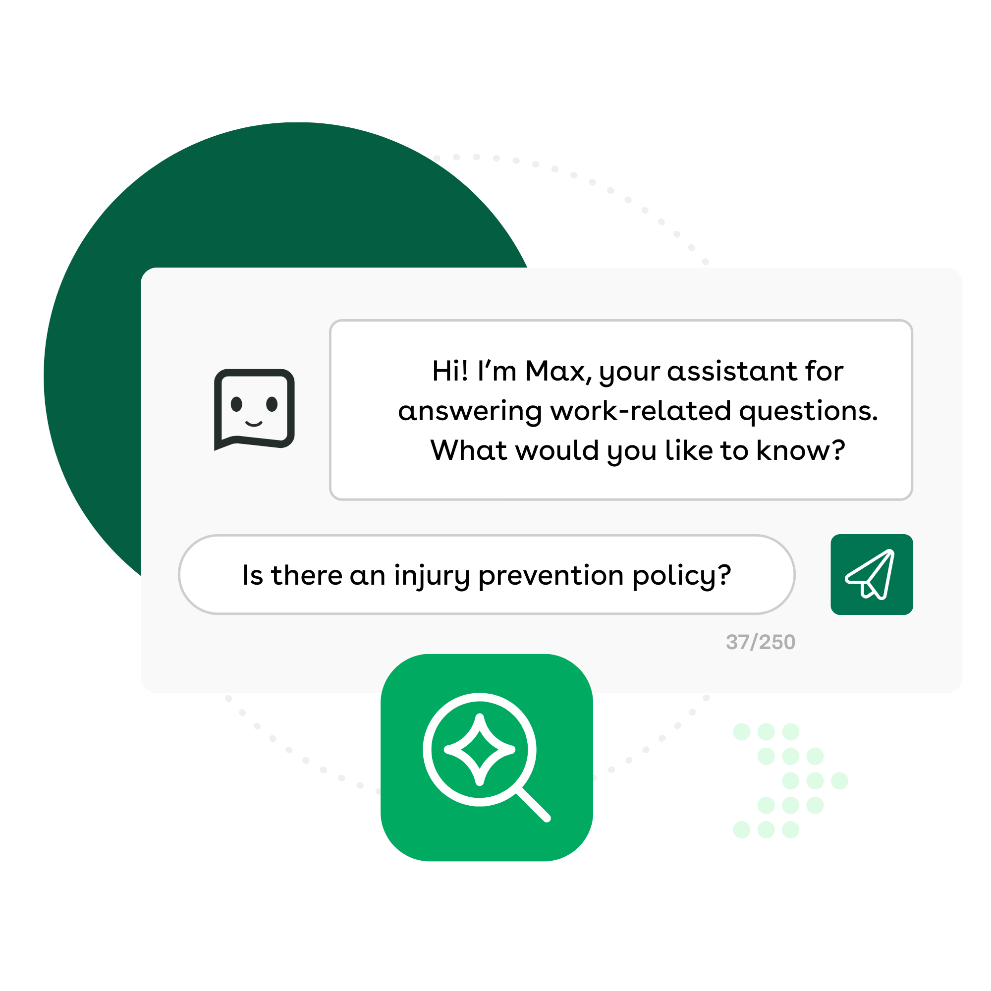 Illustration of Axonify's AI-powered chat