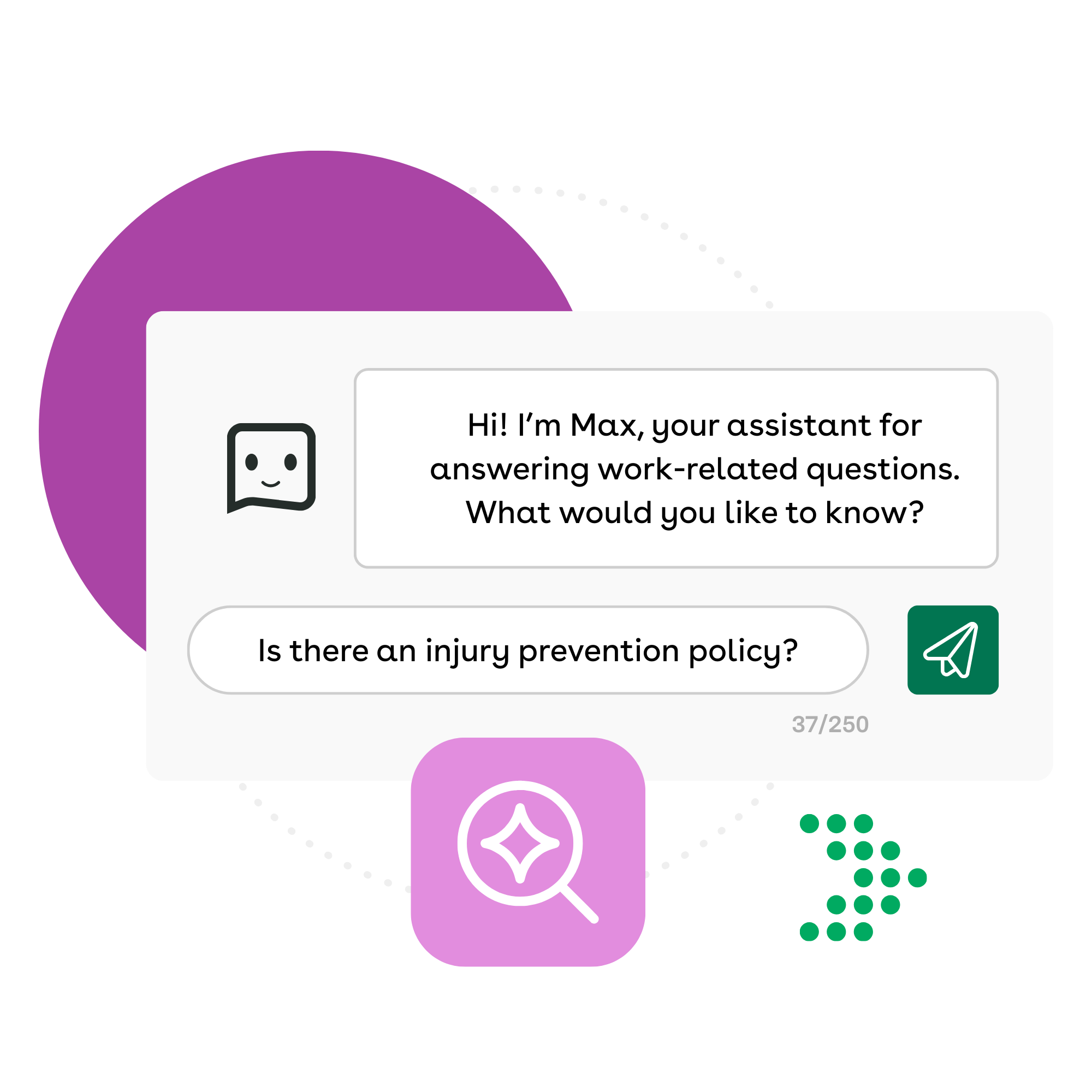 Illustration of Axonify's AI-powered chat