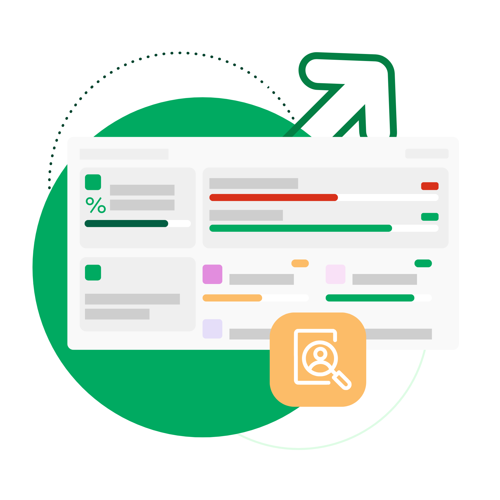 Illustration of a launch dashboard in Axonify