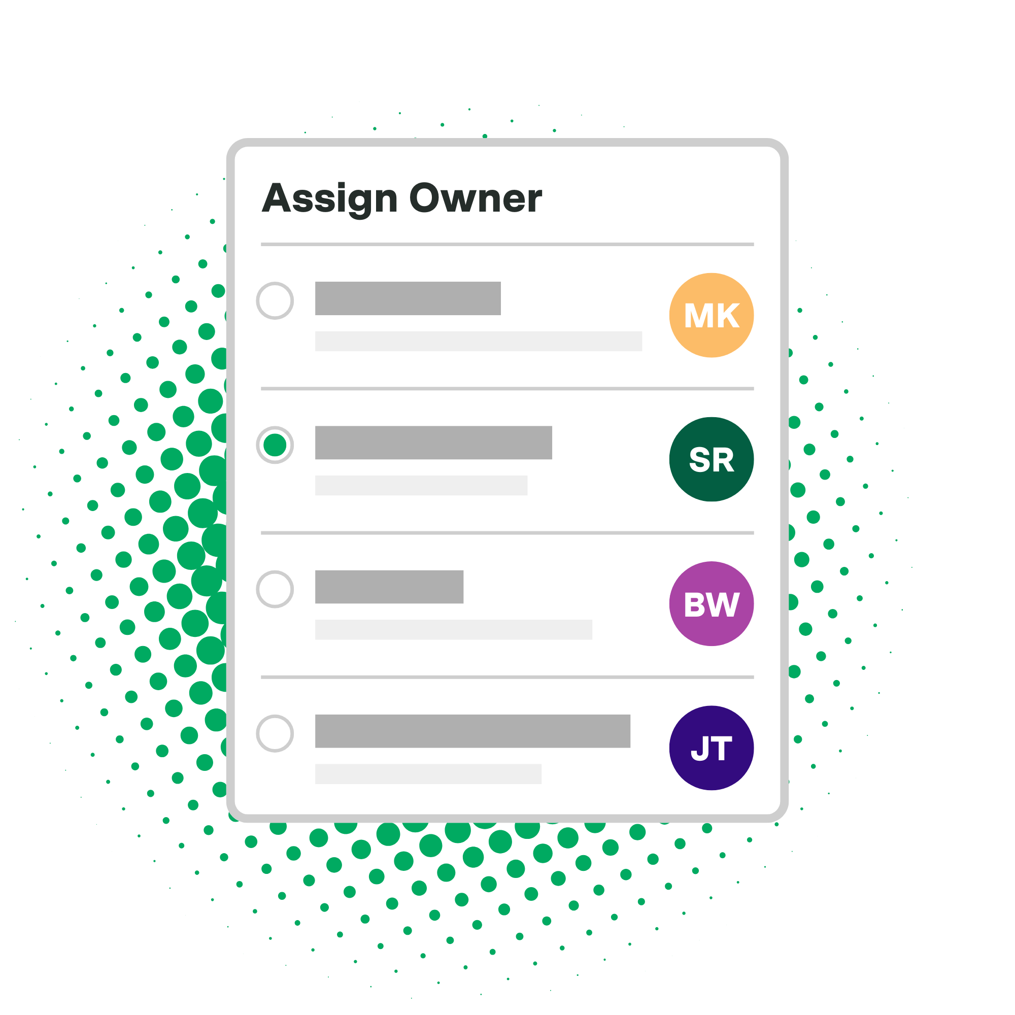 Illustration depicting assigning tasks within Axonify
