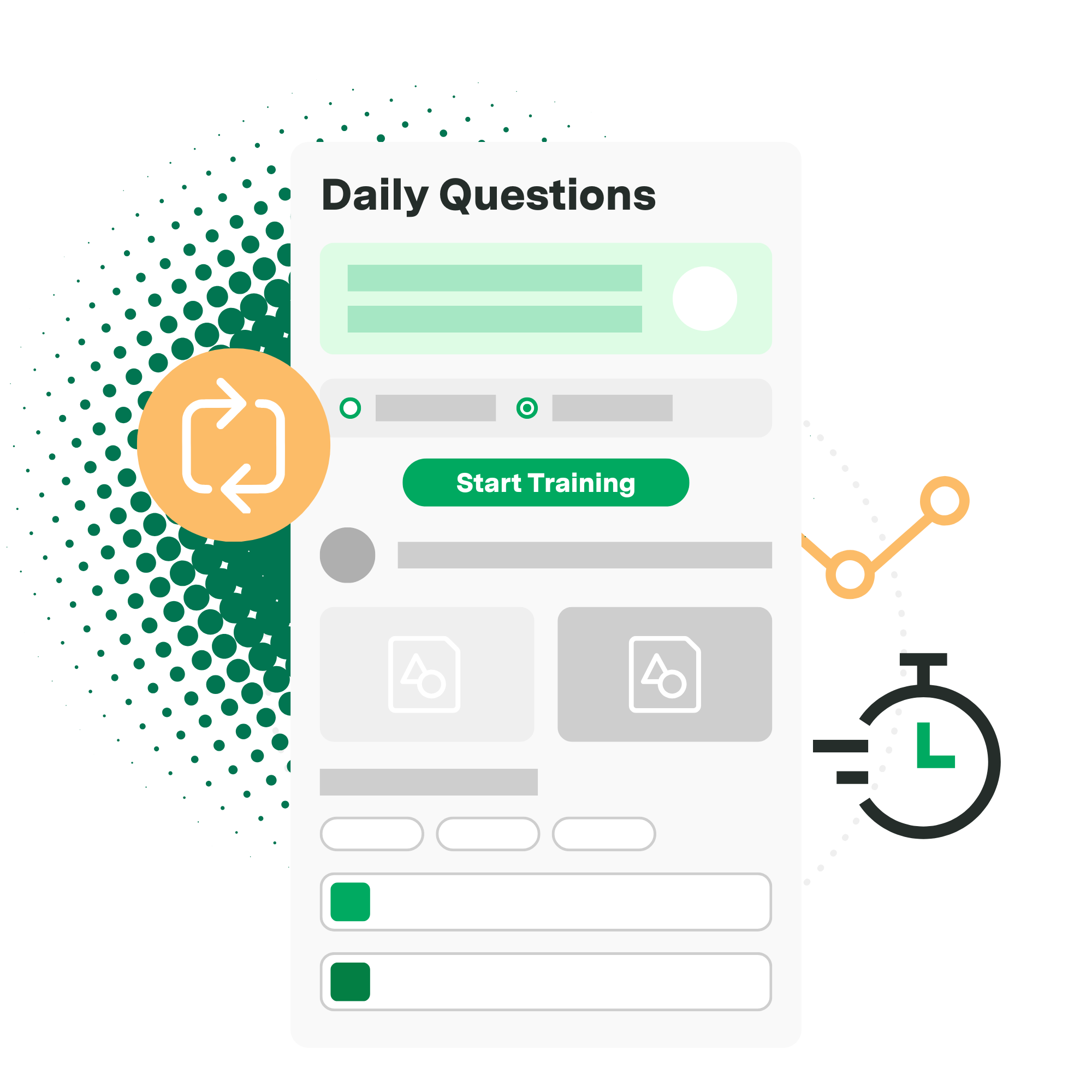Illustration of daily training screen in Axonify