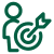 Icon of an employee and a bullseye