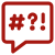Chat icon with question and exclamation mark
