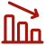 Icon of a chart with a down arrow
