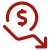 Icon of a dollar sign and a down arrow