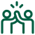 Icon of two employees high-fiving