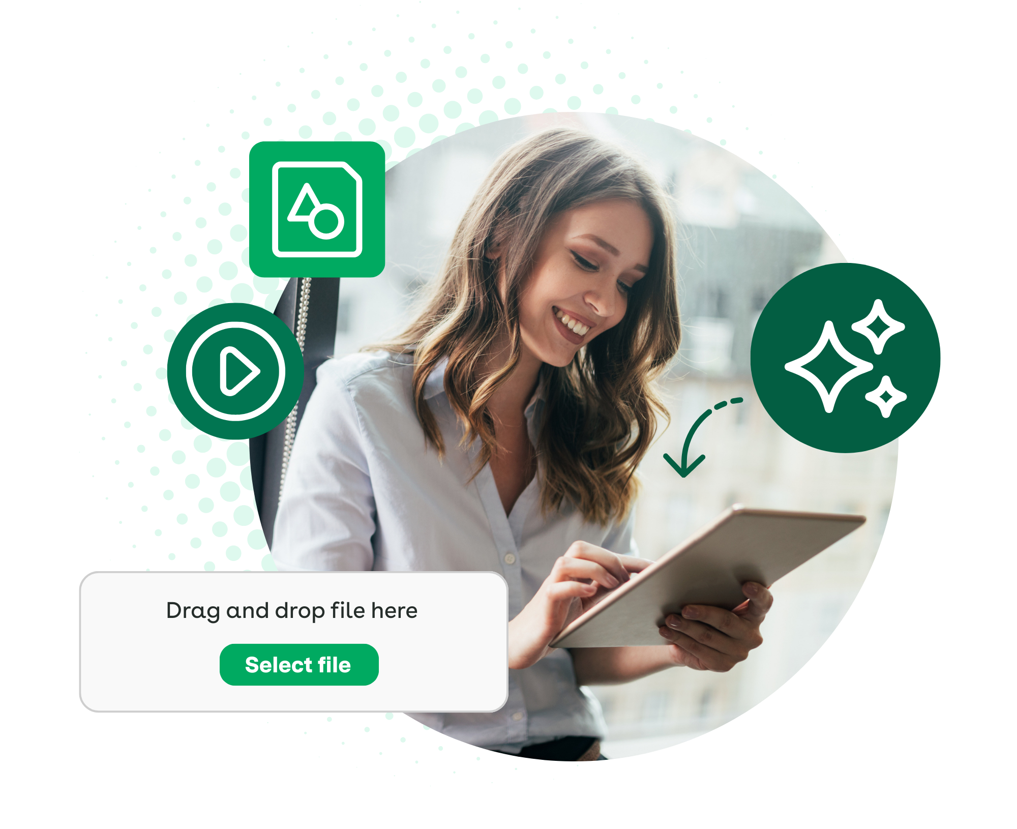 HQ employee looking at a tablet