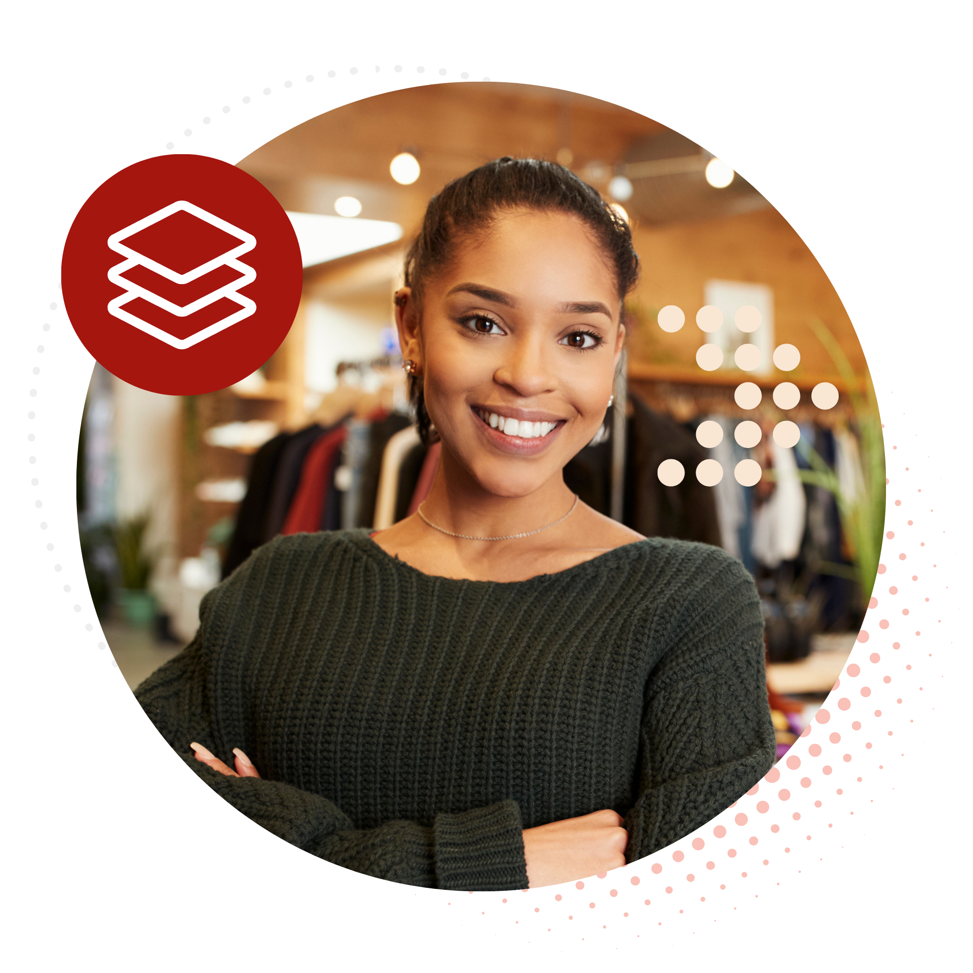 Retail store manager smiling at the camera