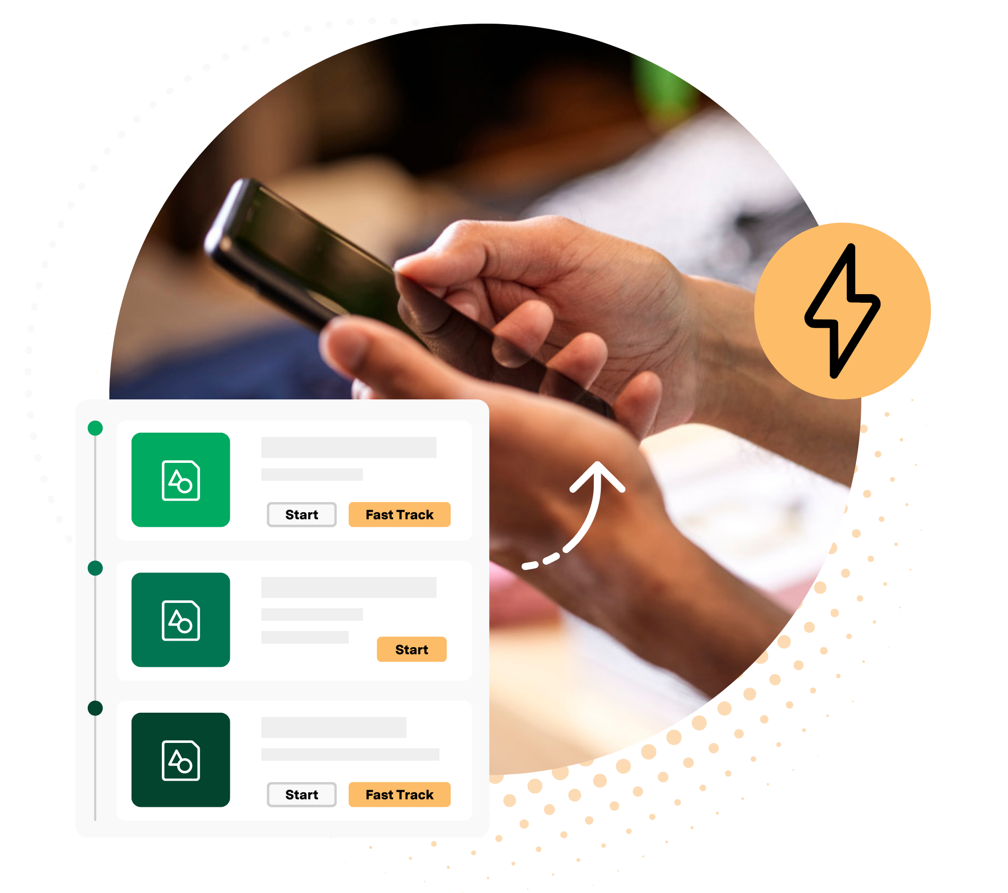Illustration of topics with Fast Track option in Axonify