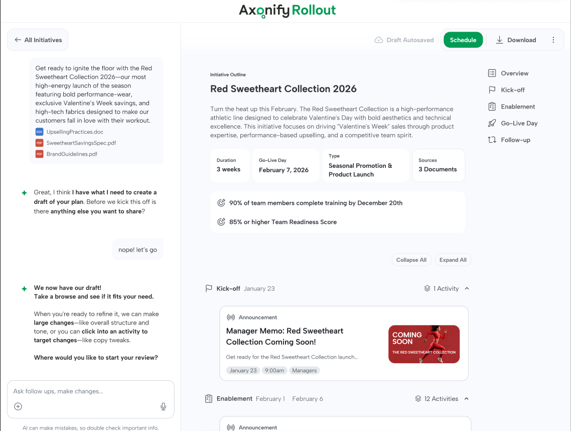 Axonify Rollout app screenshot