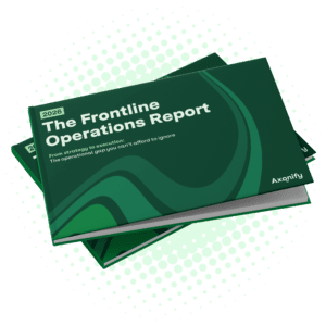 Cover of "The Frontline Operations Report 2026: From strategy to execution: The operational gap you can't afford to ignore," brought to you by Axonify.