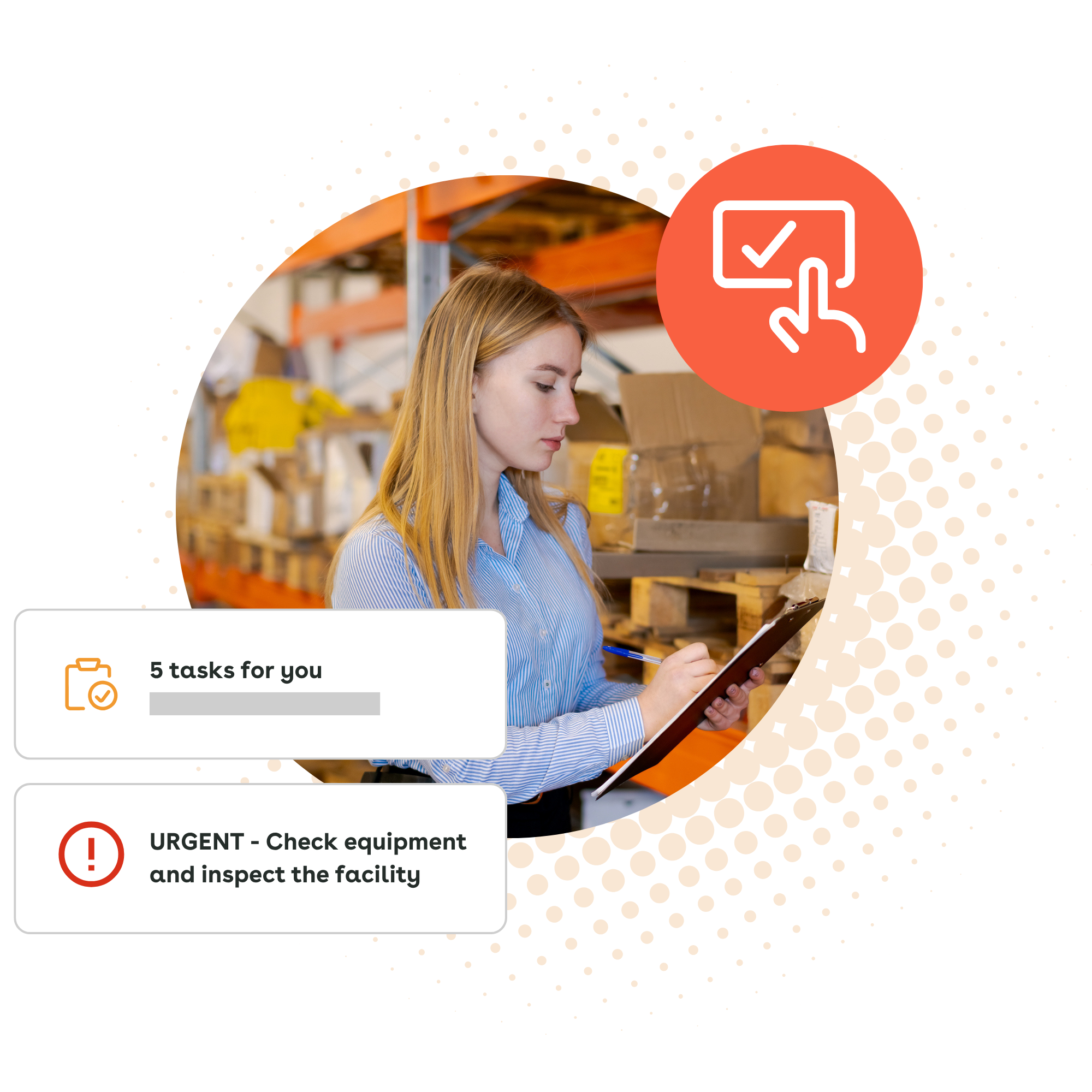 Frontline warehouse worker managing daily tasks and inspections